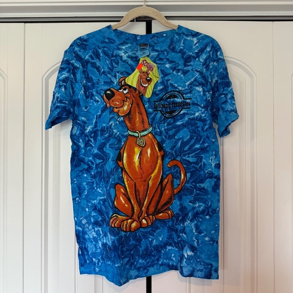 Rare Vintage 1990s Blue Water Tie Dye Scooby Doo T-Shirt 90s Y2K Gatlinburg TN - Picture 3 of 4